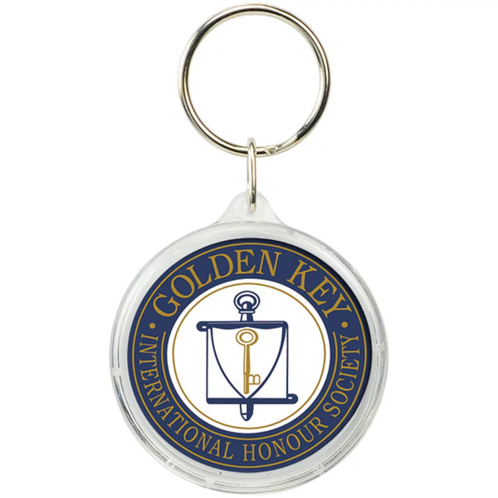 Porte-clés rond en cristal