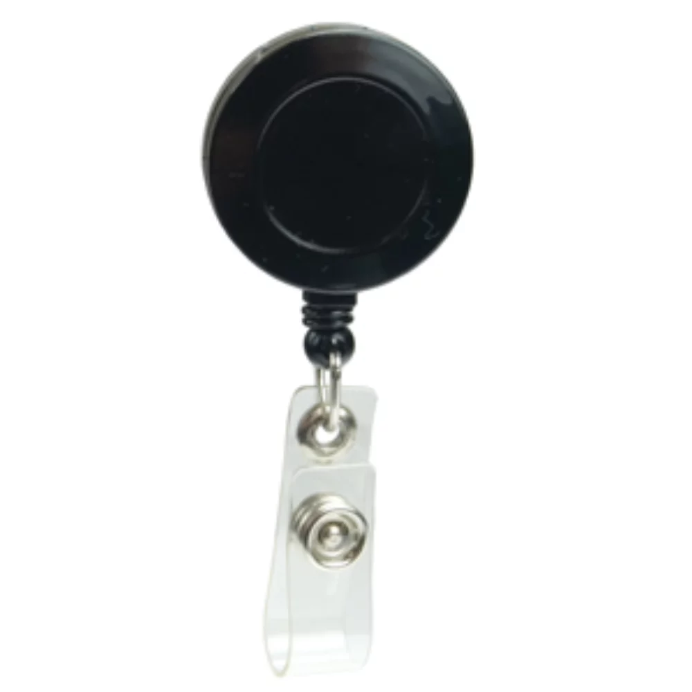 Porte-badge rétractable imprimé par tampographie (rond avec clip alligator)
