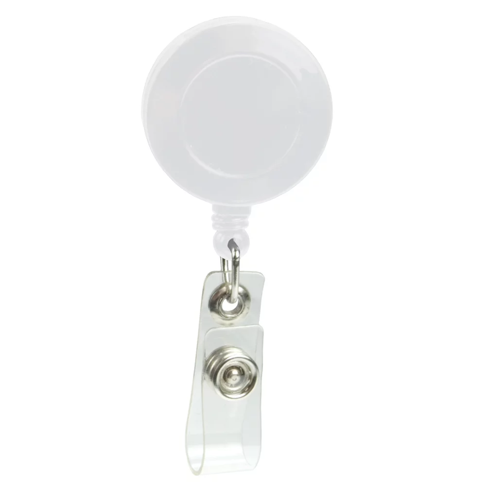 Porte-badge rétractable imprimé par tampographie (rond avec clip alligator)