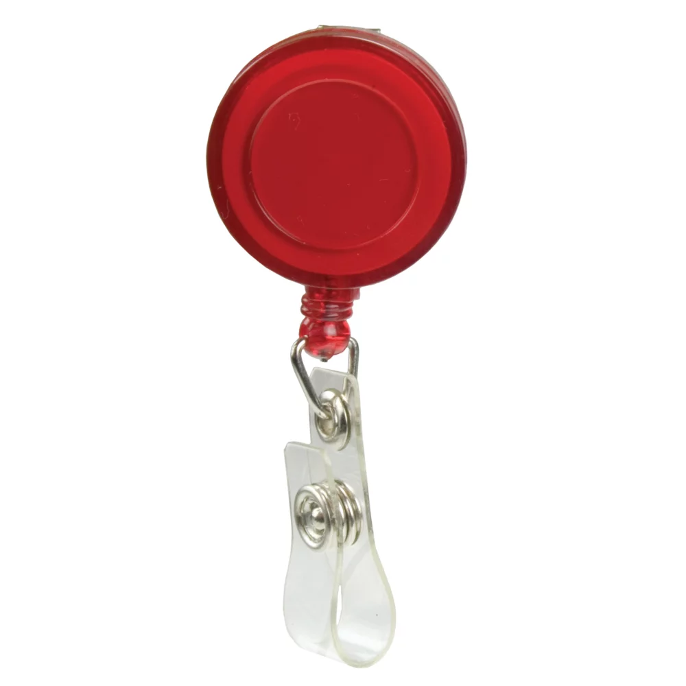 Porte-badge rétractable imprimé par tampographie (rond avec clip alligator)