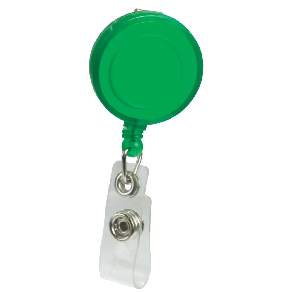 Porte-badge rétractable imprimé par tampographie (rond avec clip alligator)
