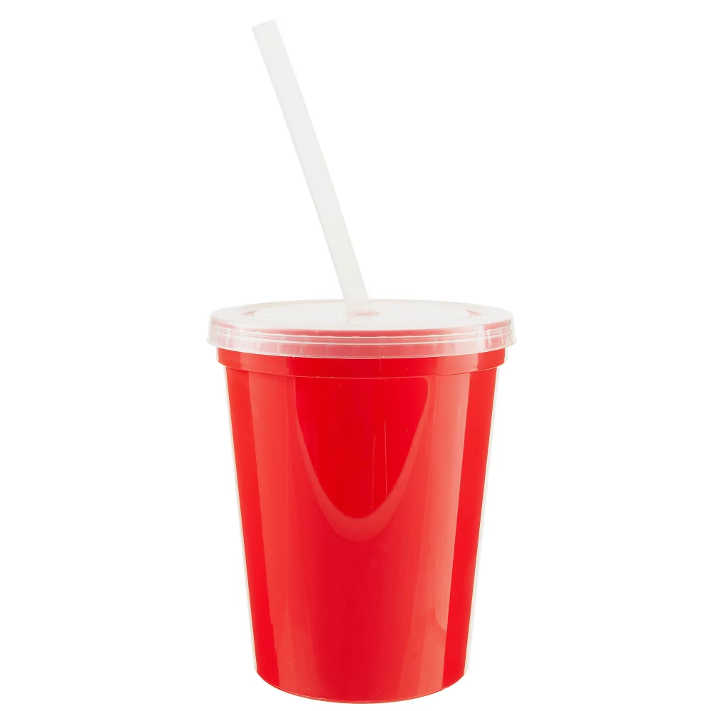 16 Oz. Stadium Cup with Lid and Straw
