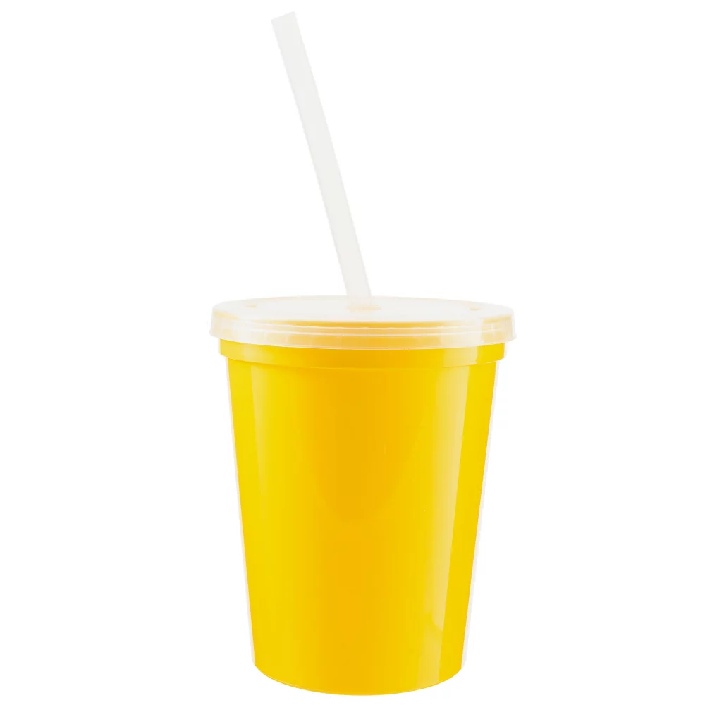 16 Oz. Stadium Cup with Lid and Straw