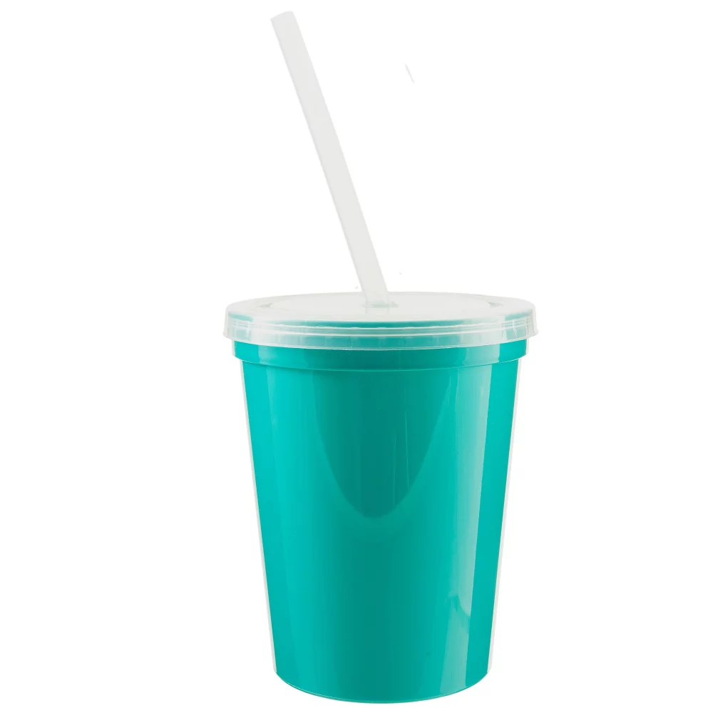 16 Oz. Stadium Cup with Lid and Straw