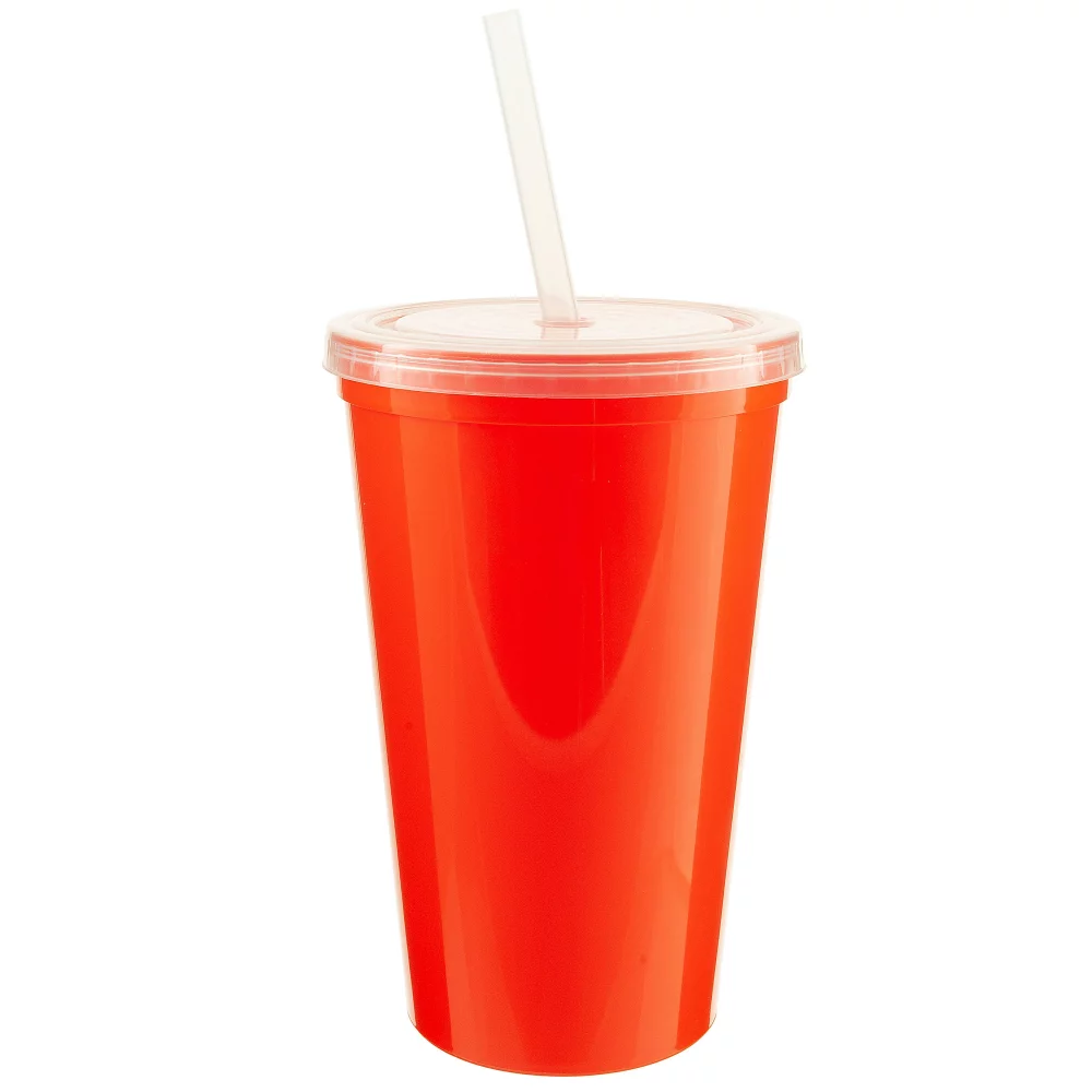 22 Oz. Stadium Cup with Lid and Straw
