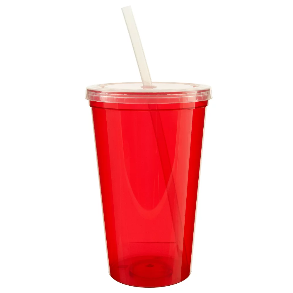 22 Oz. Stadium Cup with Lid and Straw