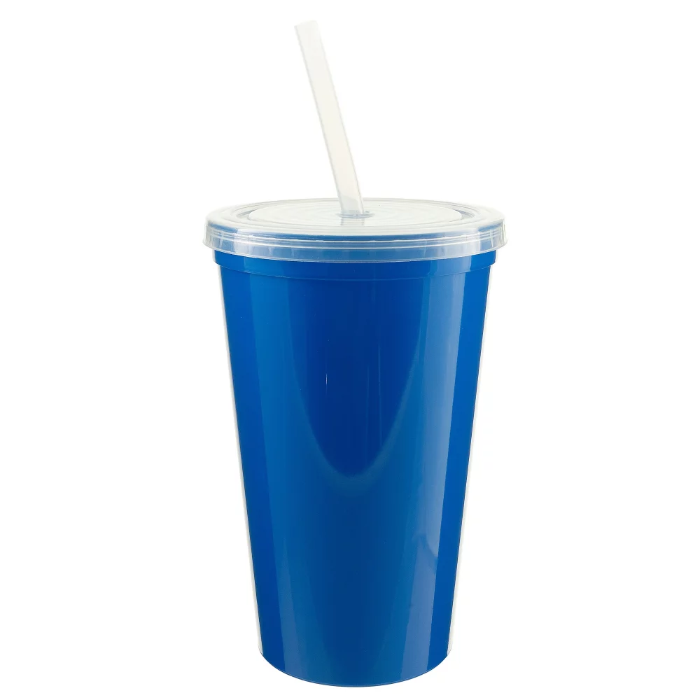 22 Oz. Stadium Cup with Lid and Straw
