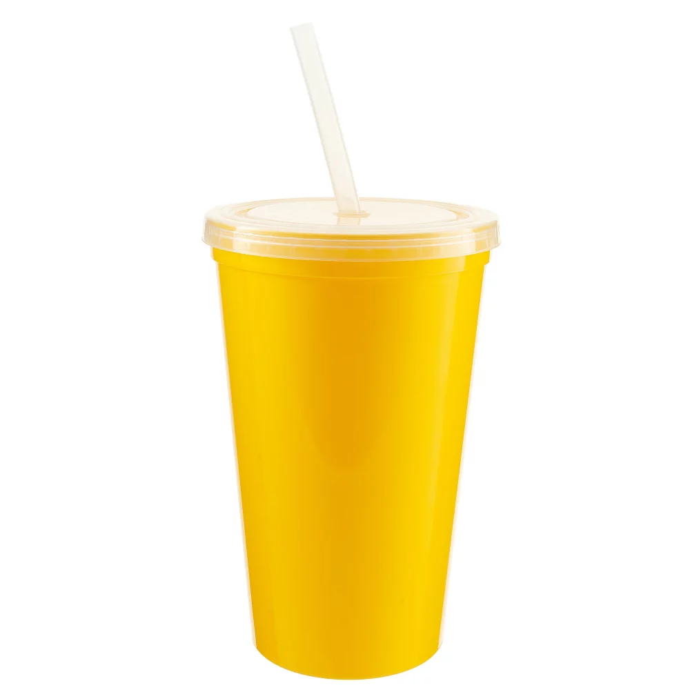 22 Oz. Stadium Cup with Lid and Straw