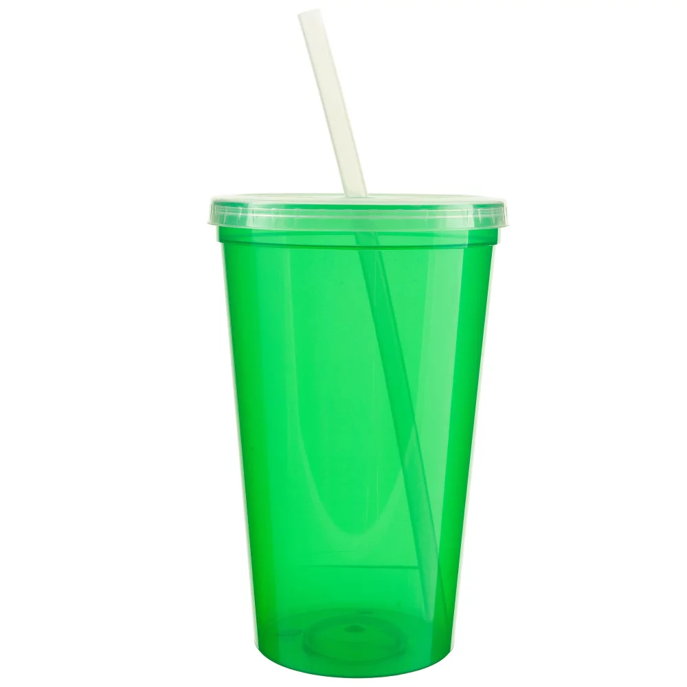 22 Oz. Stadium Cup with Lid and Straw