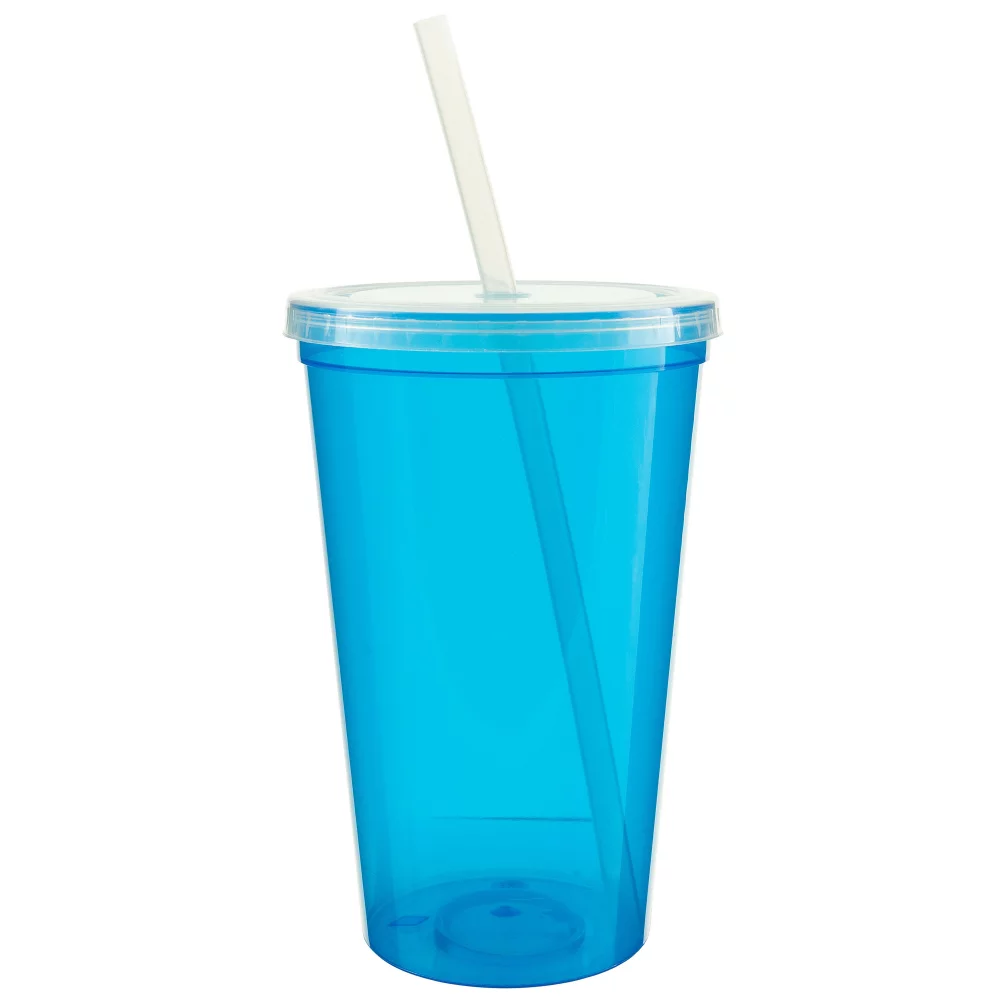 22 Oz. Stadium Cup with Lid and Straw