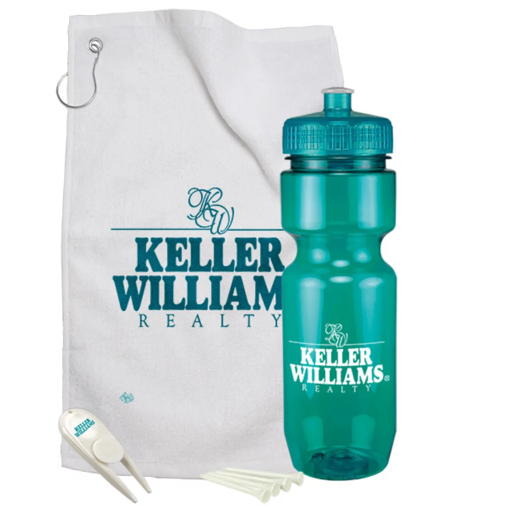 Ensemble cadeau bouteille de vélo avec bouteille de 22 oz / outil de réparation de pitch / 4 tees / serviette