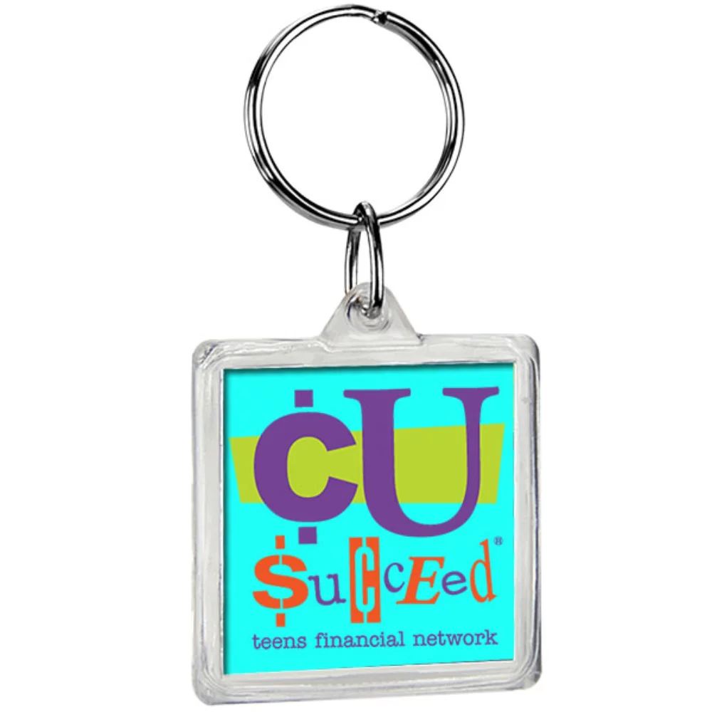 Porte-clés carré en cristal