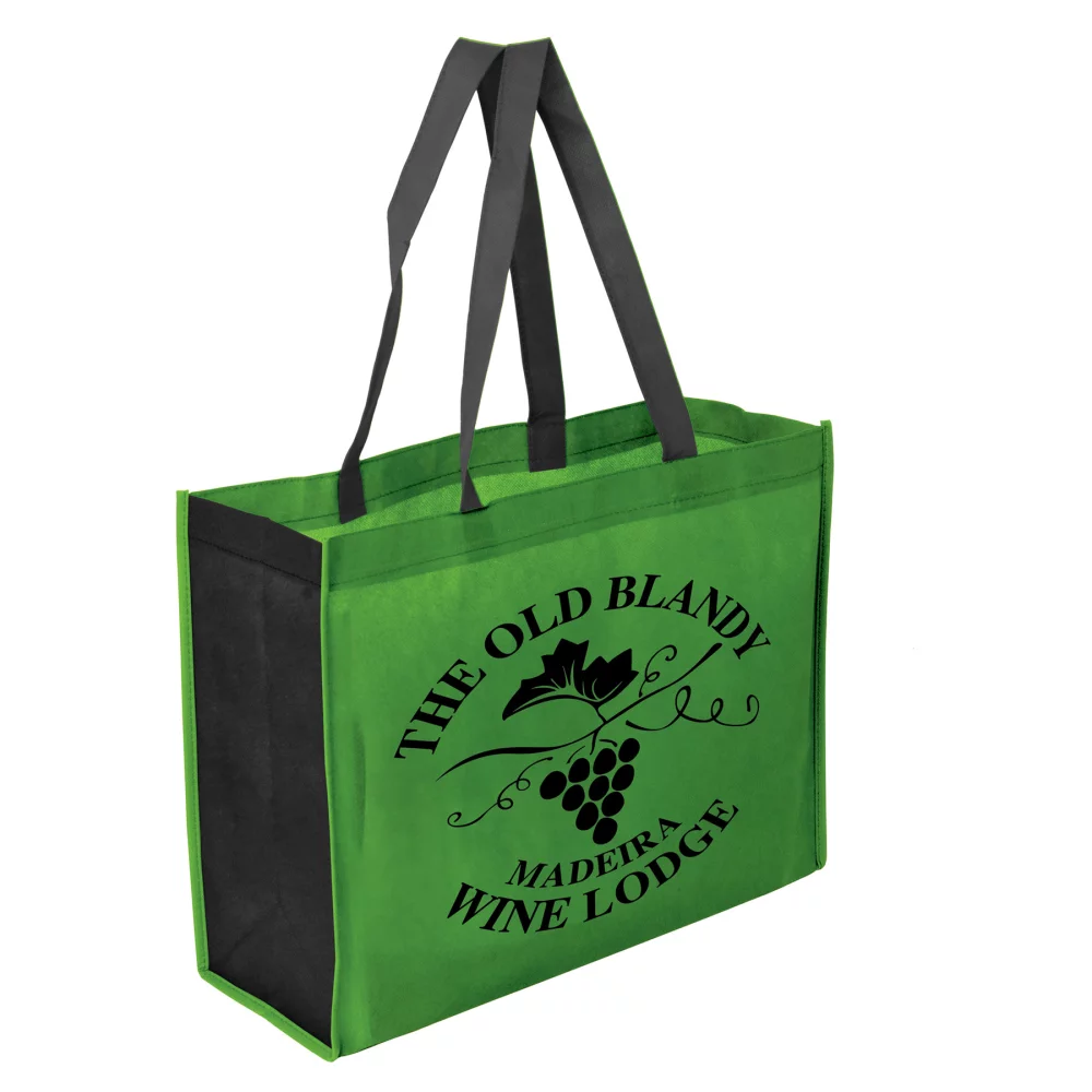 Sac fourre-tout bicolore de 16" x 12" + soufflet de 6"