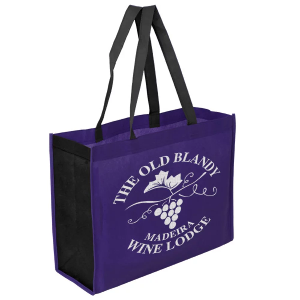 Sac fourre-tout bicolore de 16" x 12" + soufflet de 6"
