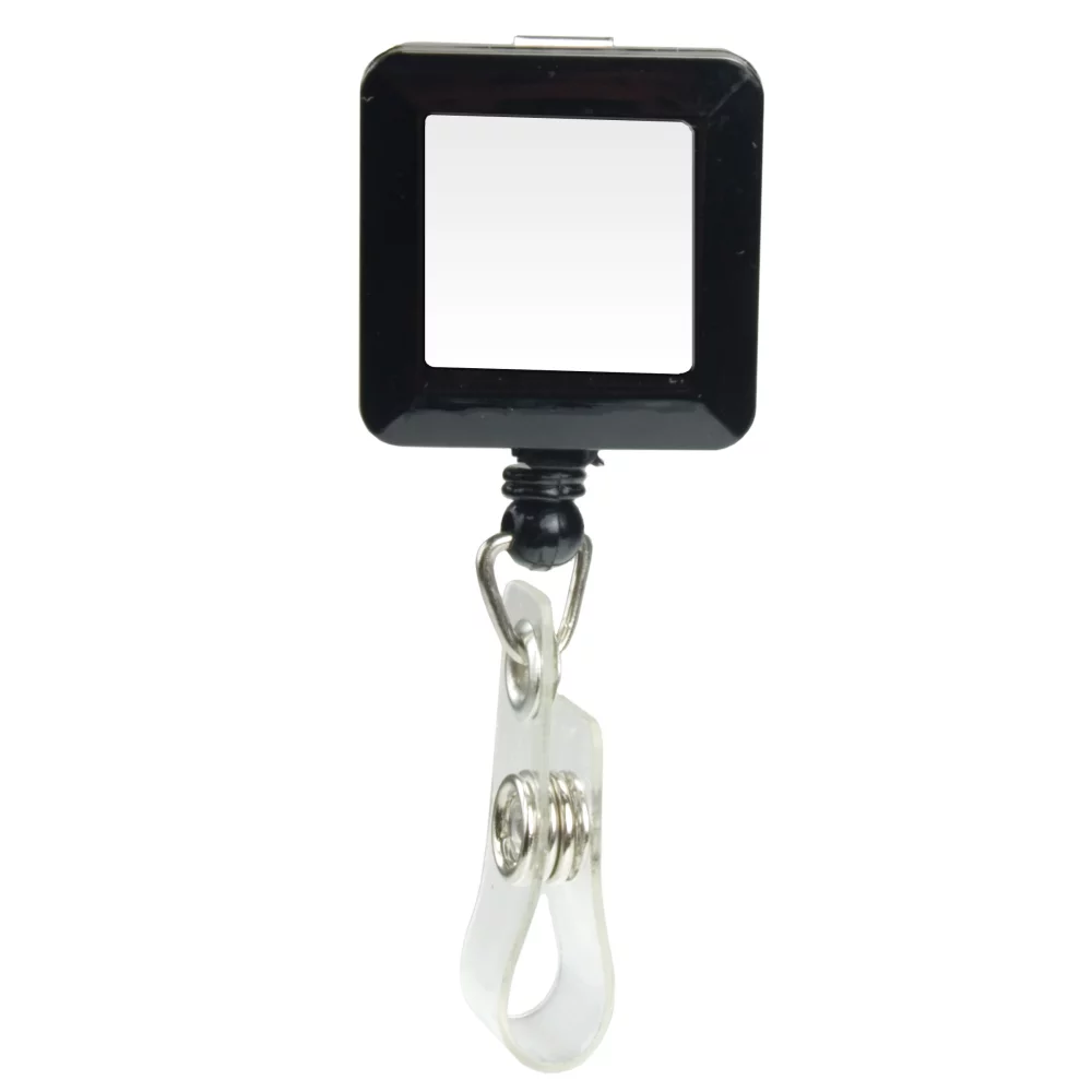 Porte-badge rétractable à dôme (carré avec clip alligator)