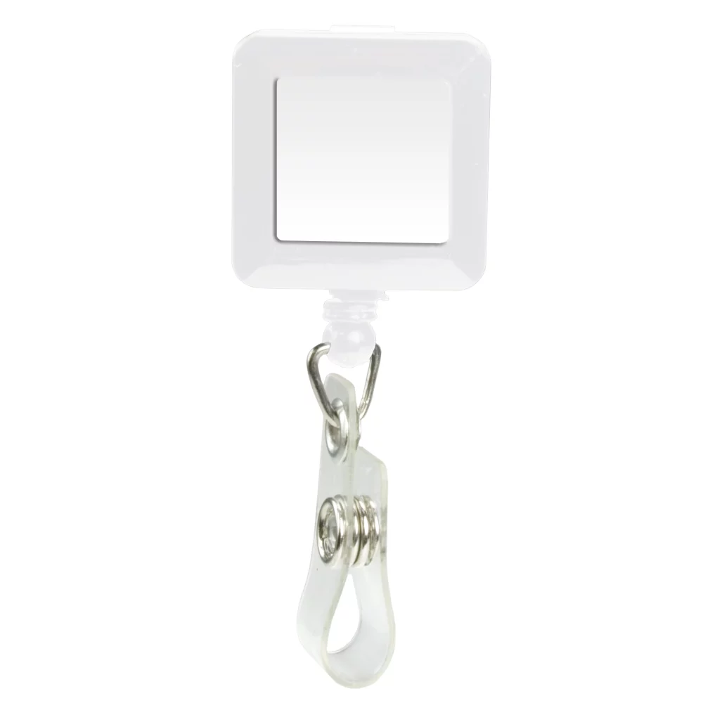 Porte-badge rétractable à dôme (carré avec clip alligator)