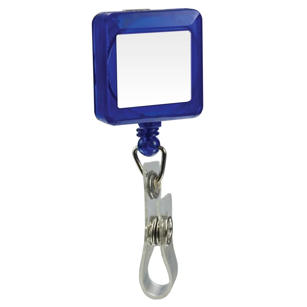 Porte-badge rétractable à dôme (carré avec clip alligator)