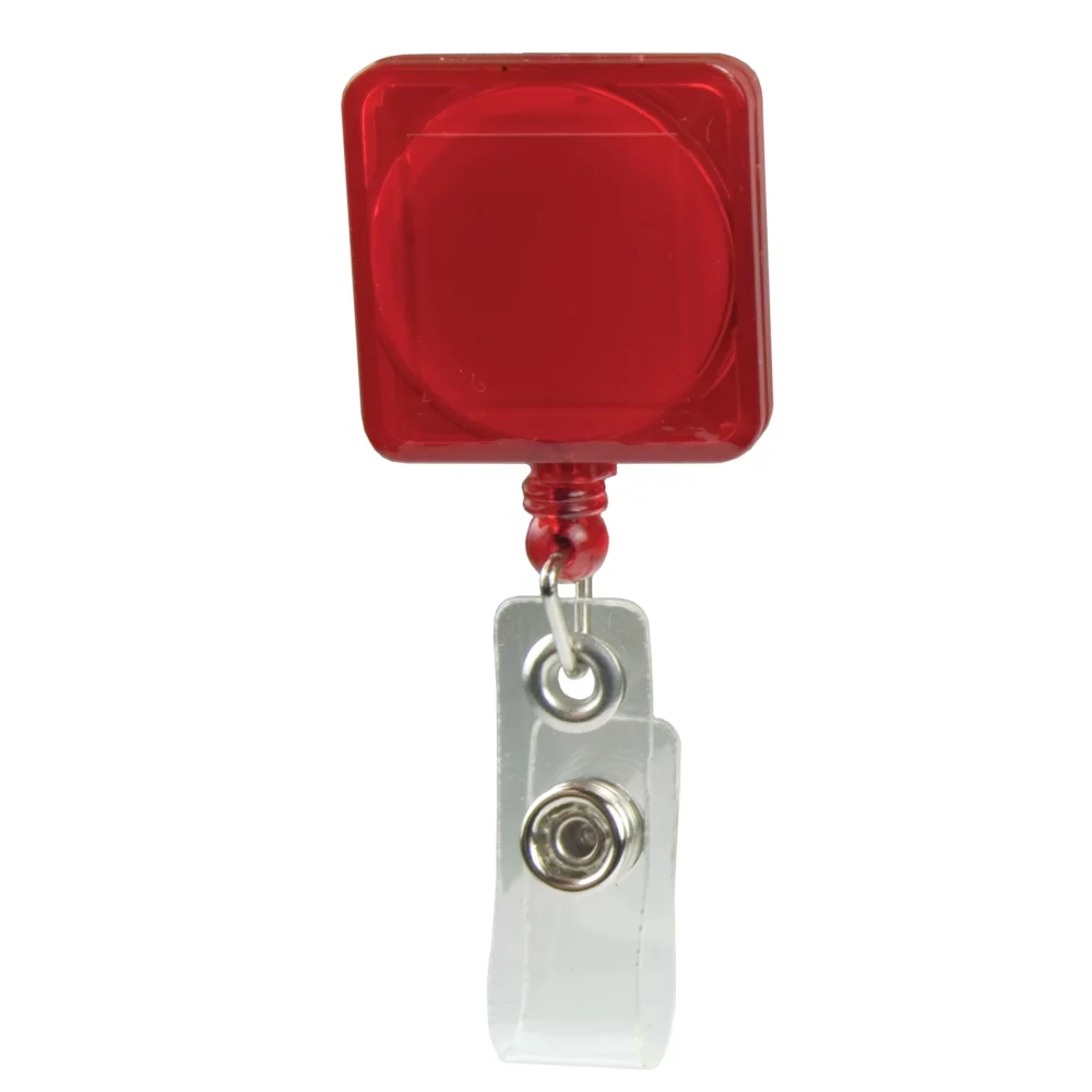 Pad Printed Retractable Badge Holder (Square w/ Alligator Clip)