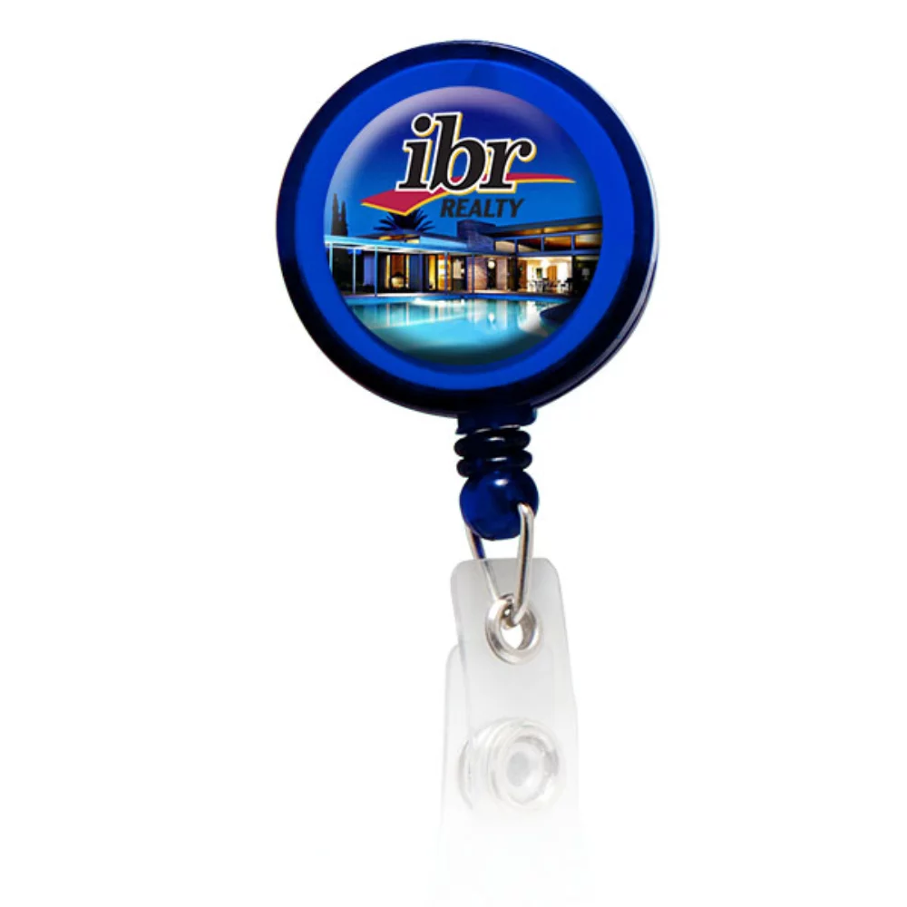 Porte-badge rétractable à dôme (rond avec clip à glissière)