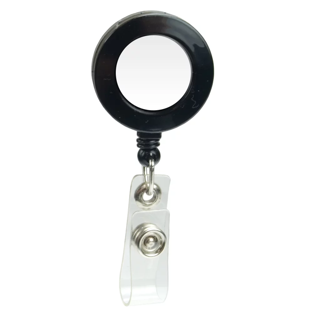 Porte-badge rétractable à dôme (rond avec clip à glissière)