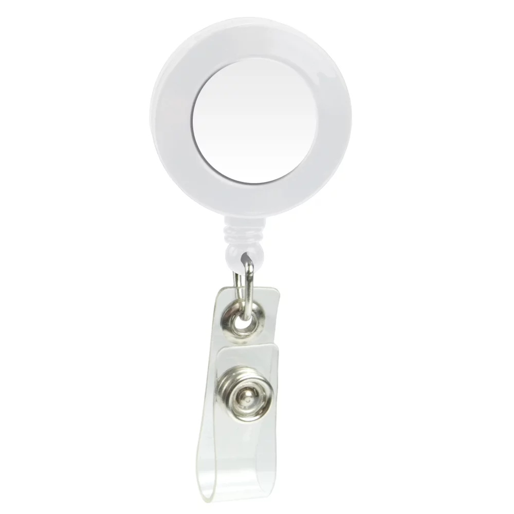 Porte-badge rétractable à dôme (rond avec clip à glissière)