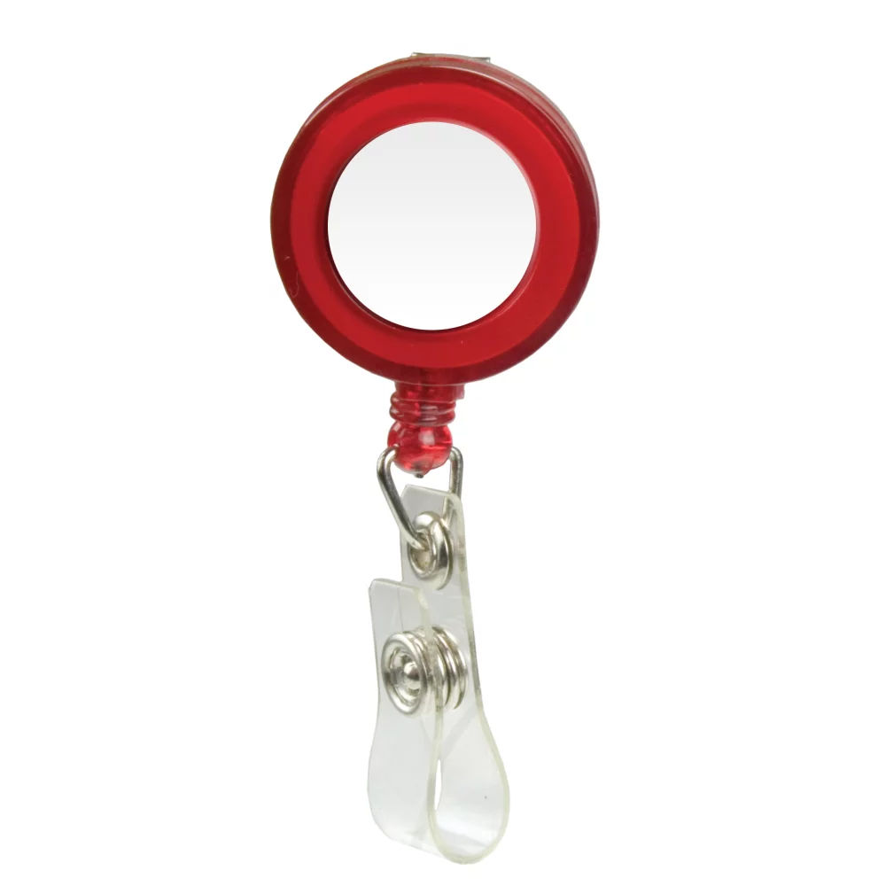 Porte-badge rétractable à dôme (rond avec clip à glissière)
