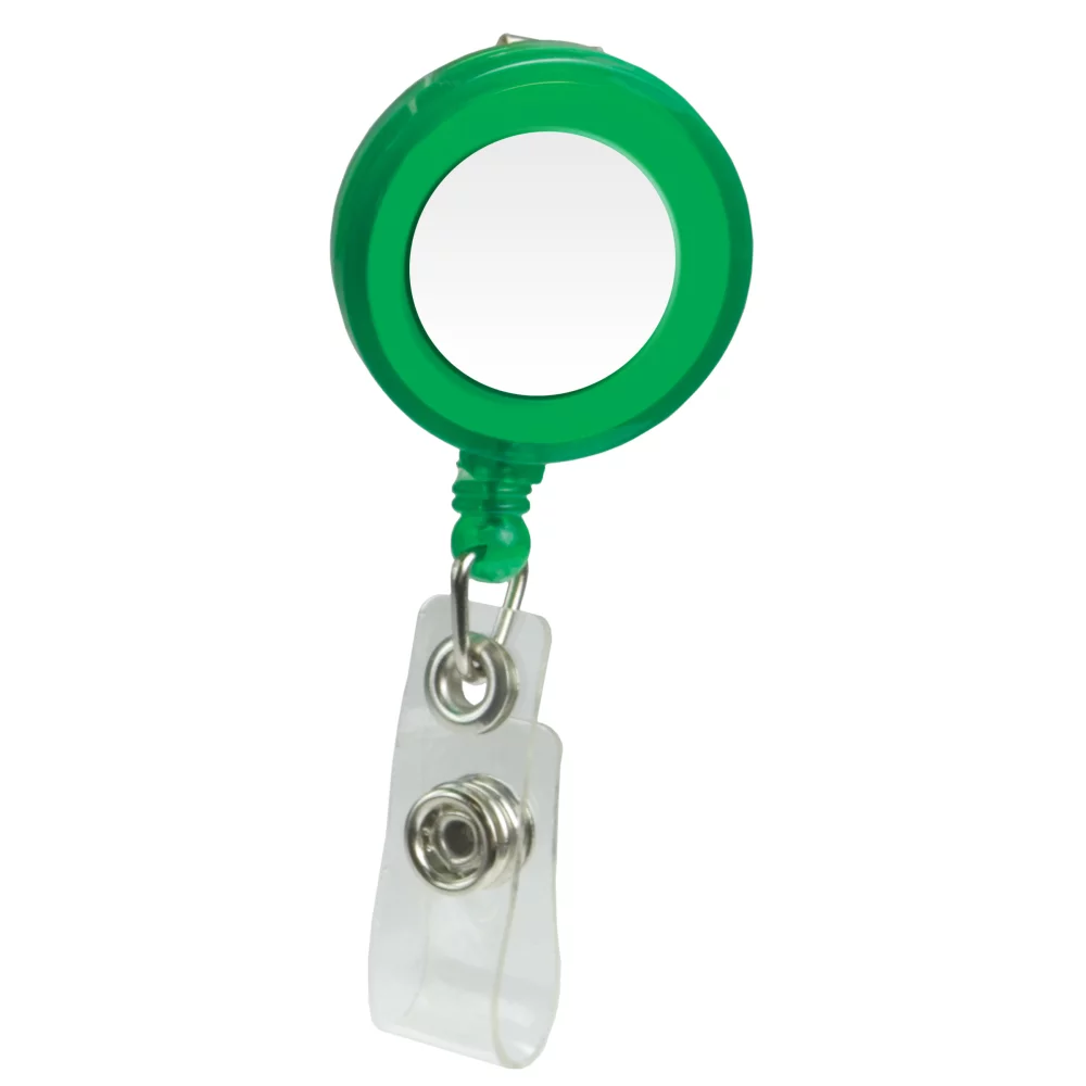Domed Retractable Badge Holder (Round w/ Slip on Clip)