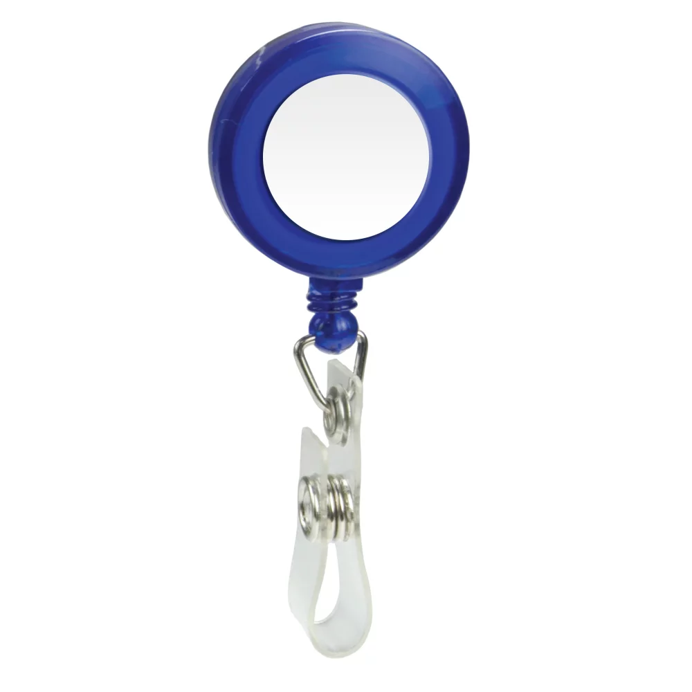 Porte-badge rétractable à dôme (rond avec clip à glissière)