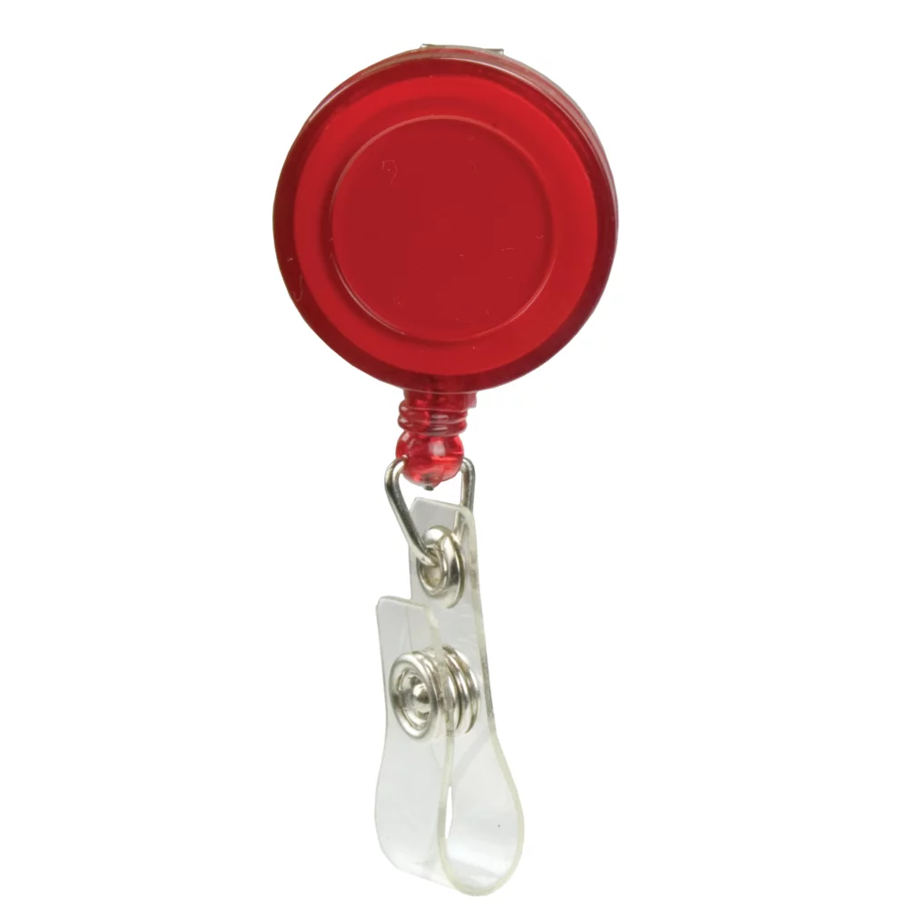 Pad Printed Retractable Badge Holder (Round w/ Slip on Clip)