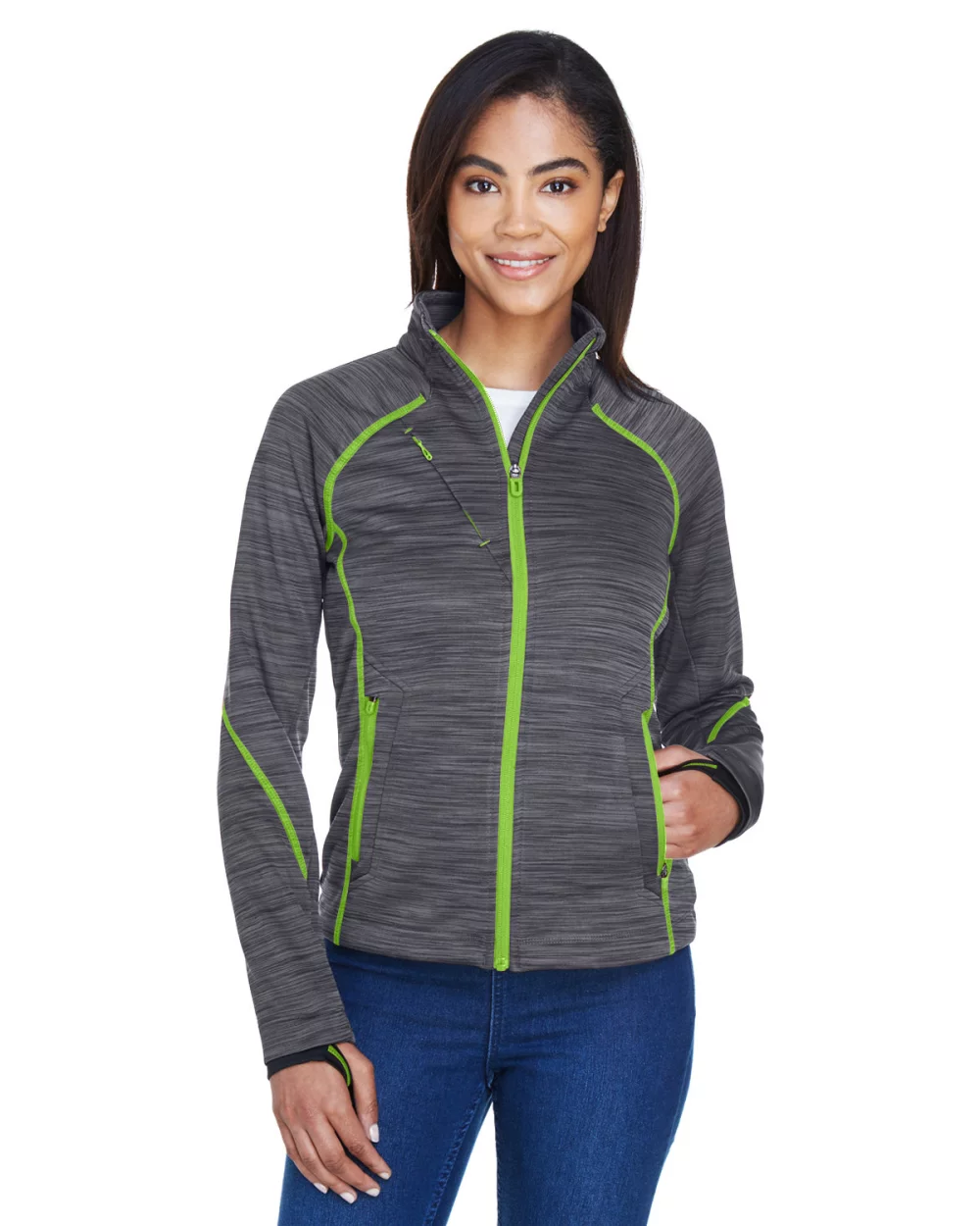 NORTH END SPORT RED Ladies' Flux M?lange Bonded Fleece Jacket