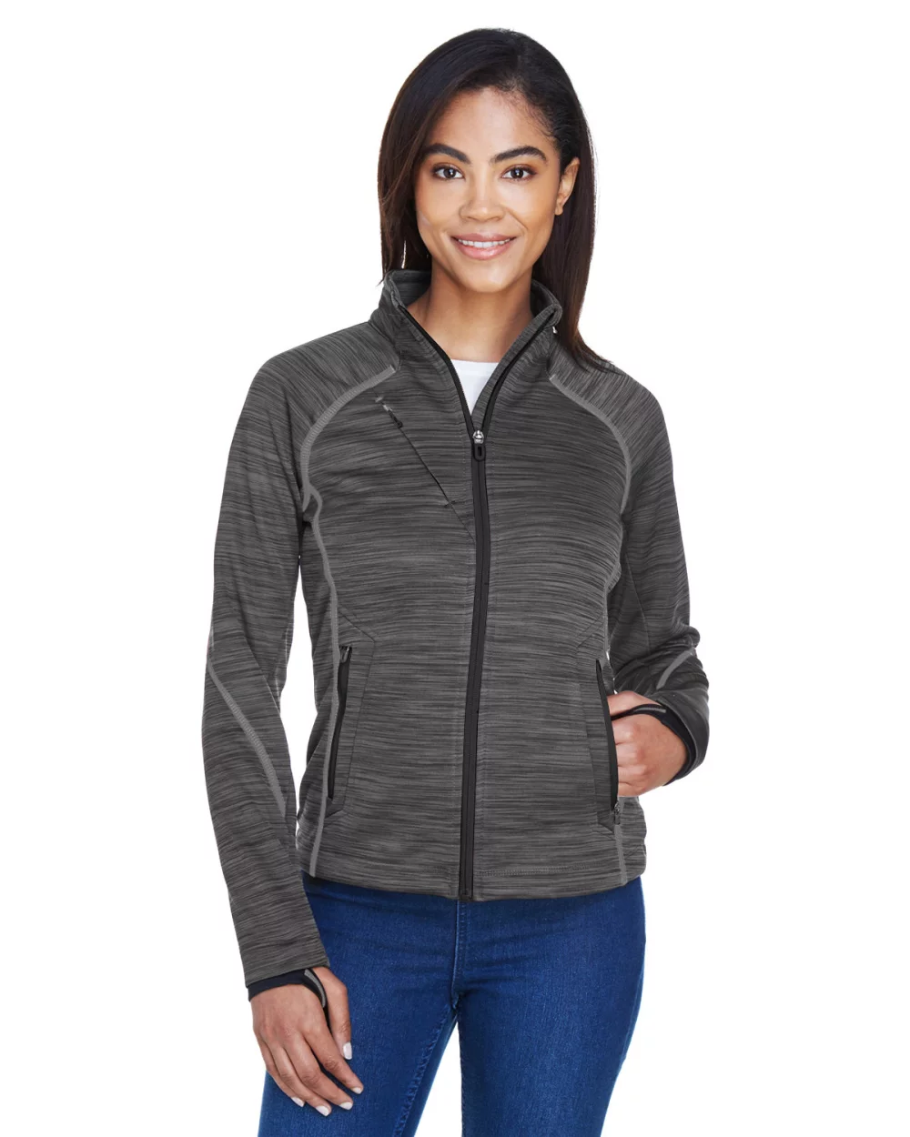 NORTH END SPORT RED Ladies' Flux M?lange Bonded Fleece Jacket