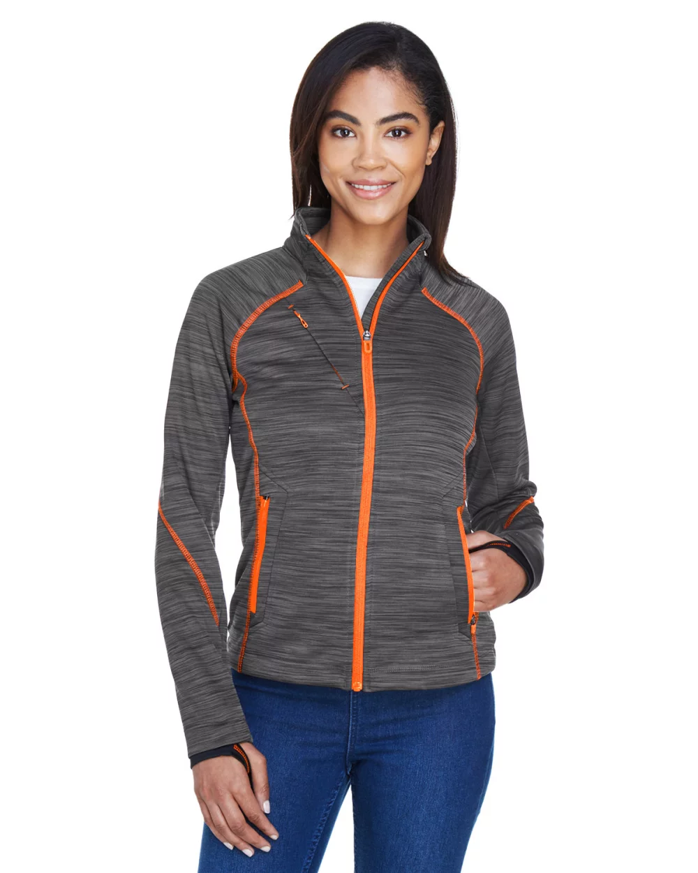 NORTH END SPORT RED Ladies' Flux M?lange Bonded Fleece Jacket