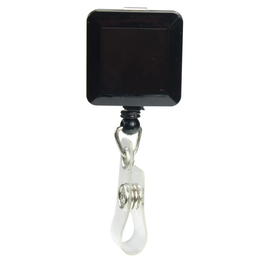 Pad Printed Retractable Badge Holder (Square w/ Slip on Clip)