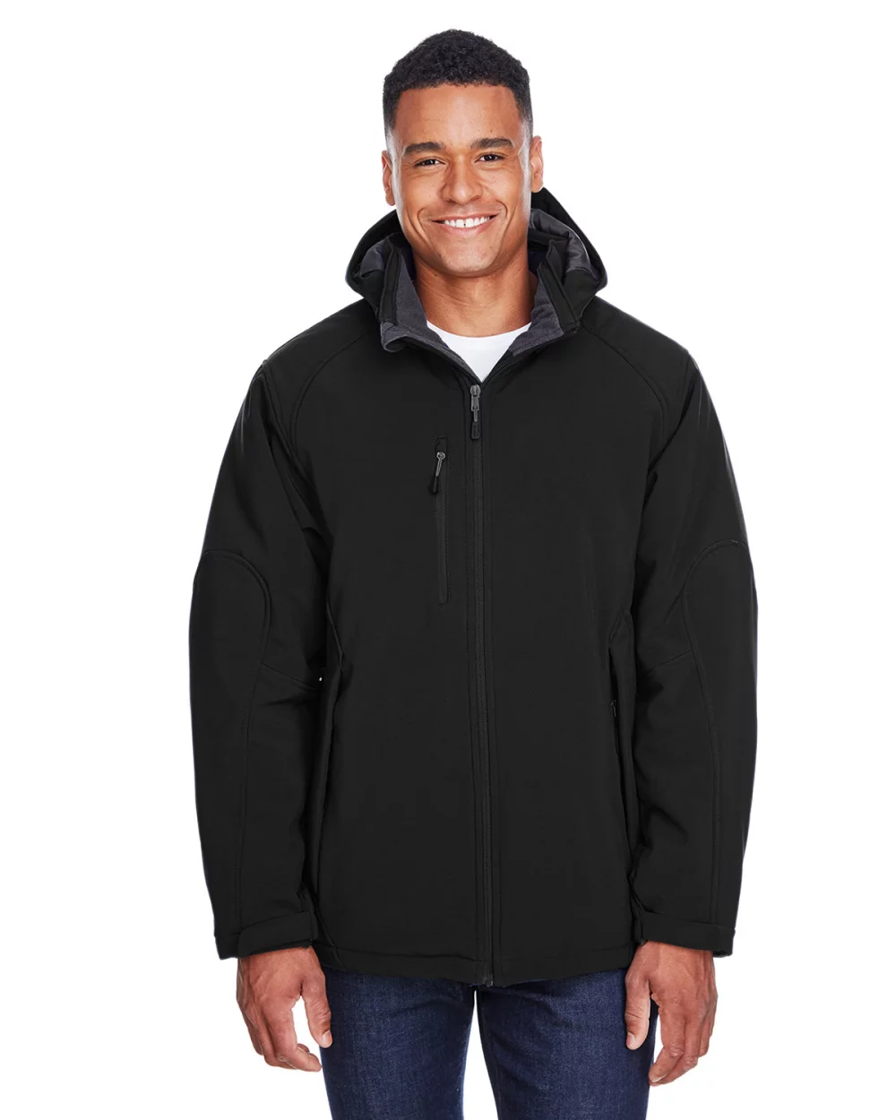 Veste softshell isolée en trois couches pour homme NORTH END avec doublure en polaire et capuche amovible