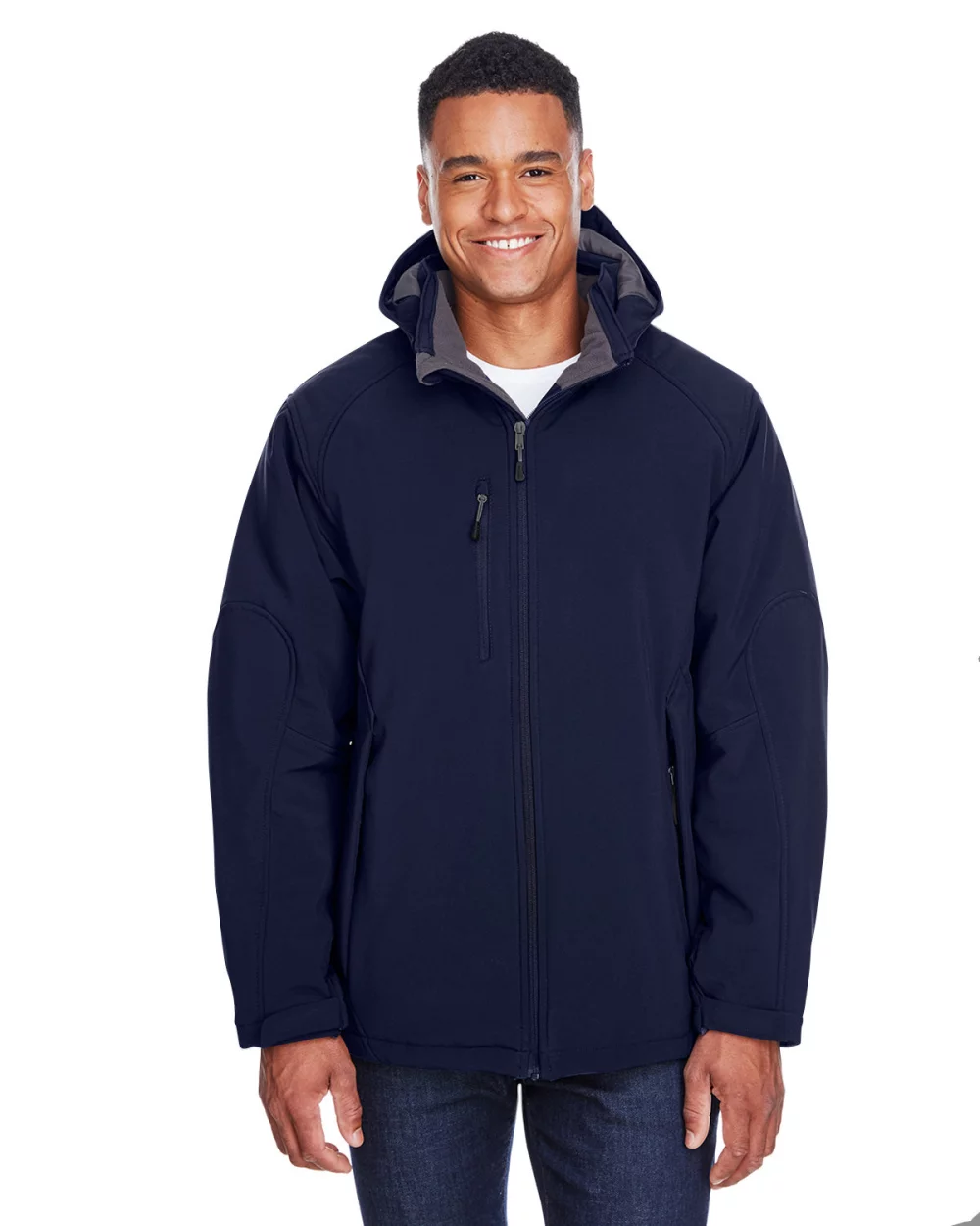 NORTH END Men's Glacier Insulated Three-Layer Fleece Bonded Soft Shell Jacket with Detachable Hood