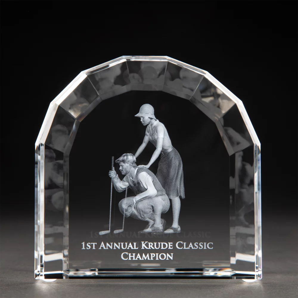 Crystal Window Arch Award (4-3/4 x 4-3/4 x 1-3/4")