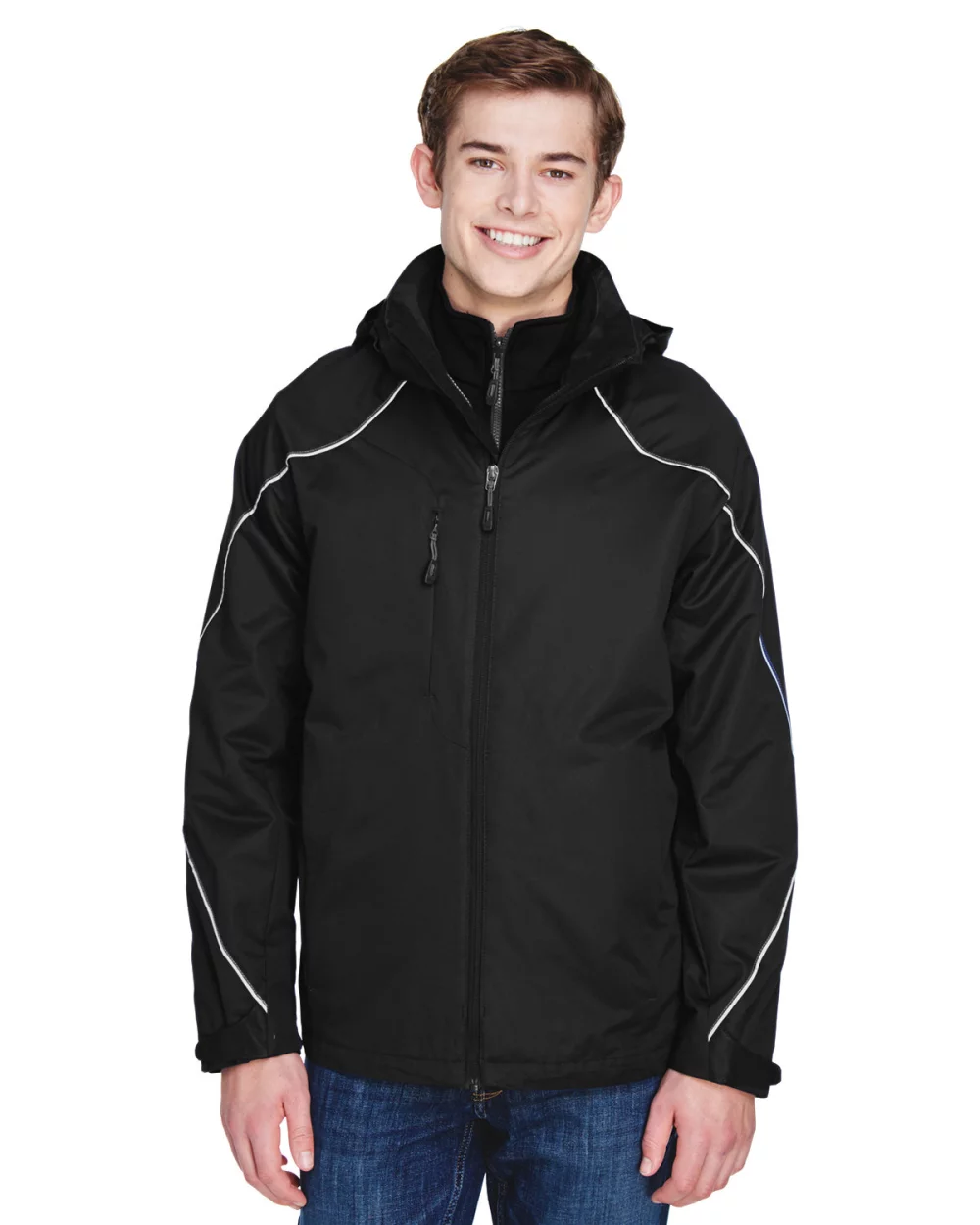 Veste 3-en-1 pour homme NORTH END avec doublure en molleton collé, de taille grande.