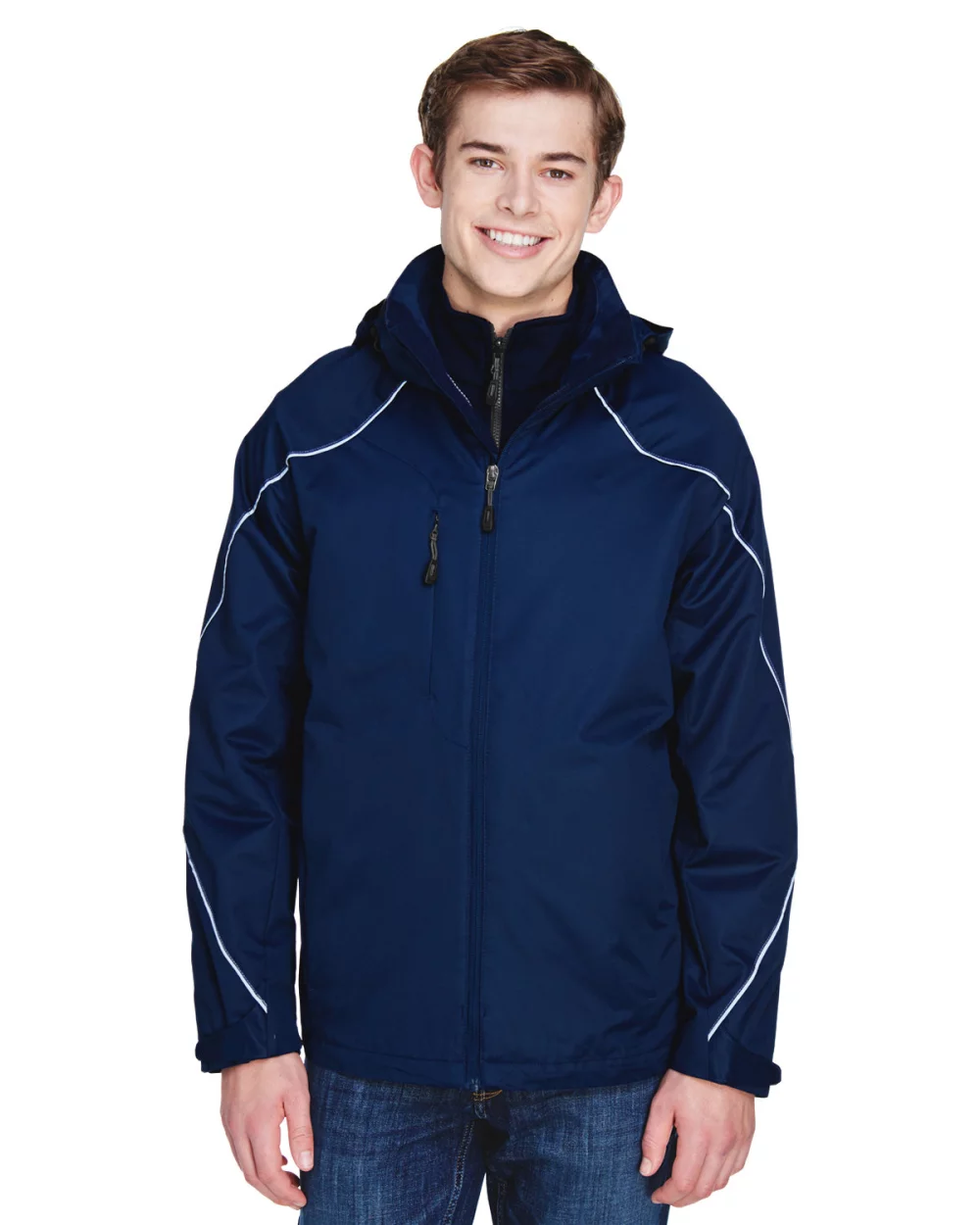 NORTH END Men's Angle 3-in-1 Jacket with Bonded Fleece Liner