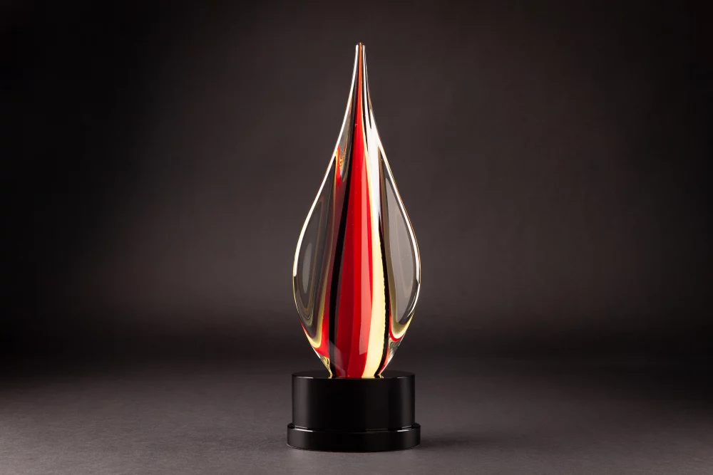 Sculpture en verre d'art Sardena avec base