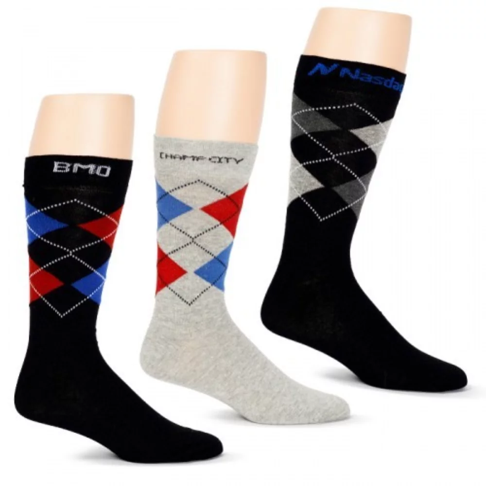 Chaussettes habillées à motif losanges personnalisées