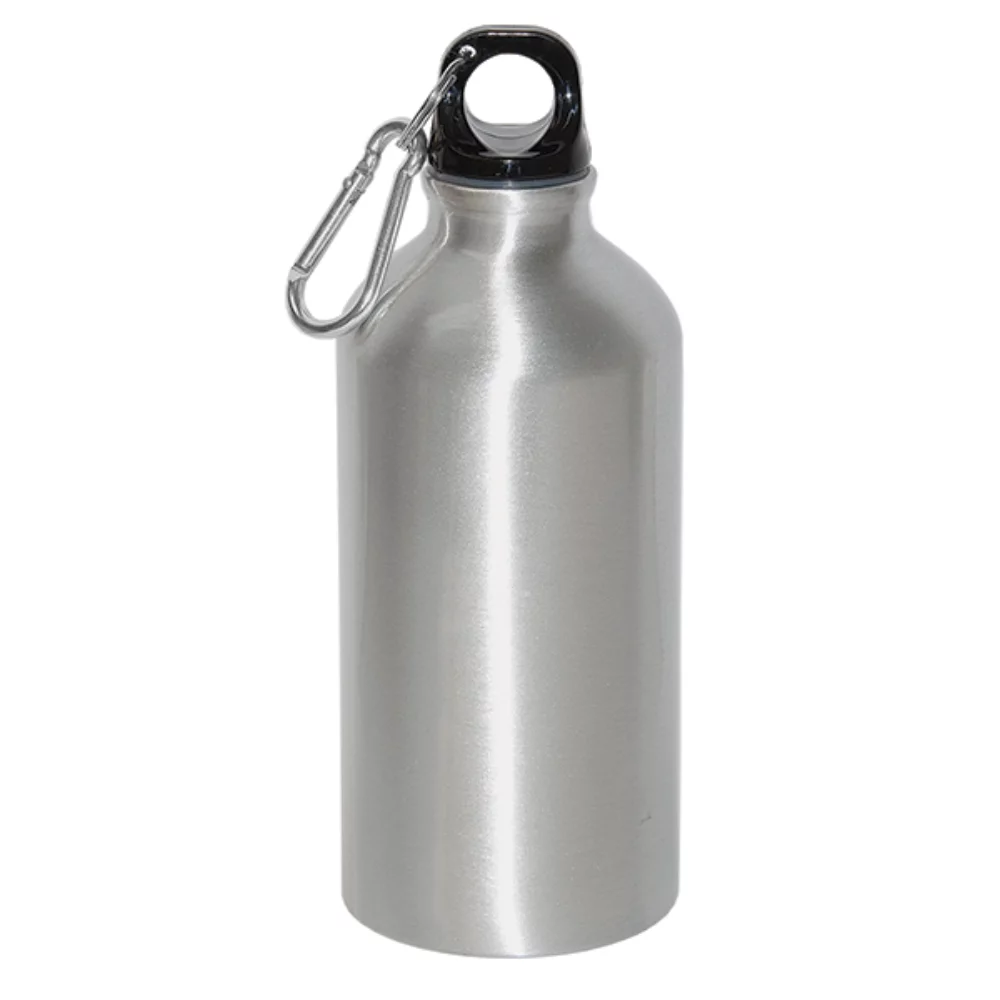 Bouteille d'eau en aluminium de 500 ml (17 oz liquides) avec mousqueton