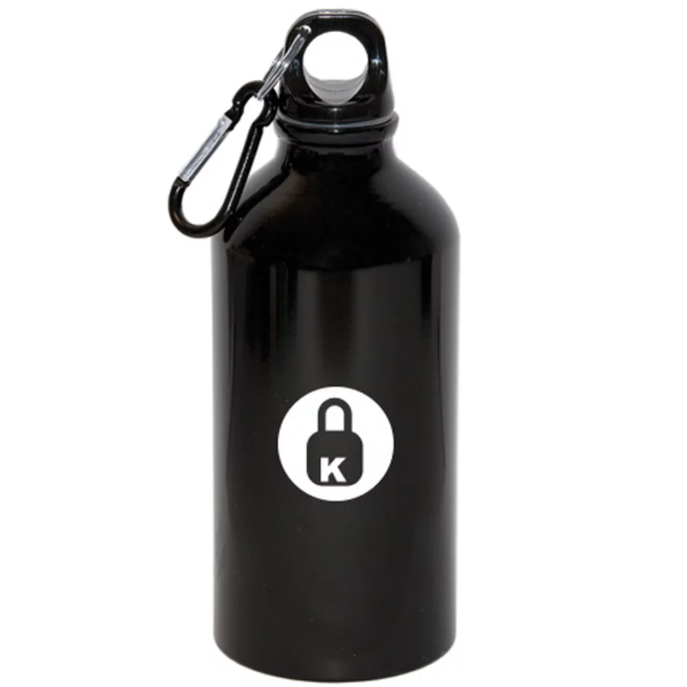 Bouteille d'eau en aluminium de 500 ml (17 oz liquides) avec mousqueton