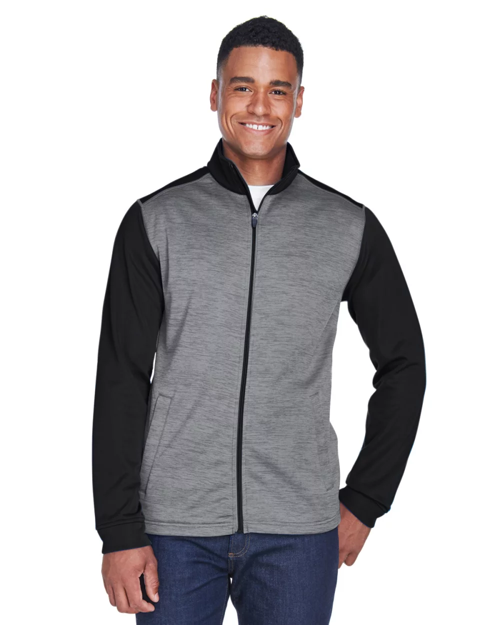 Veste polaire à fermeture éclair intégrale DEVON AND JONES pour homme, modèle Newbury en mélange de couleurs.