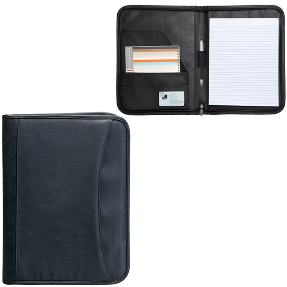Zippered Notepad Portfolio: Koskin with 1" Gusset