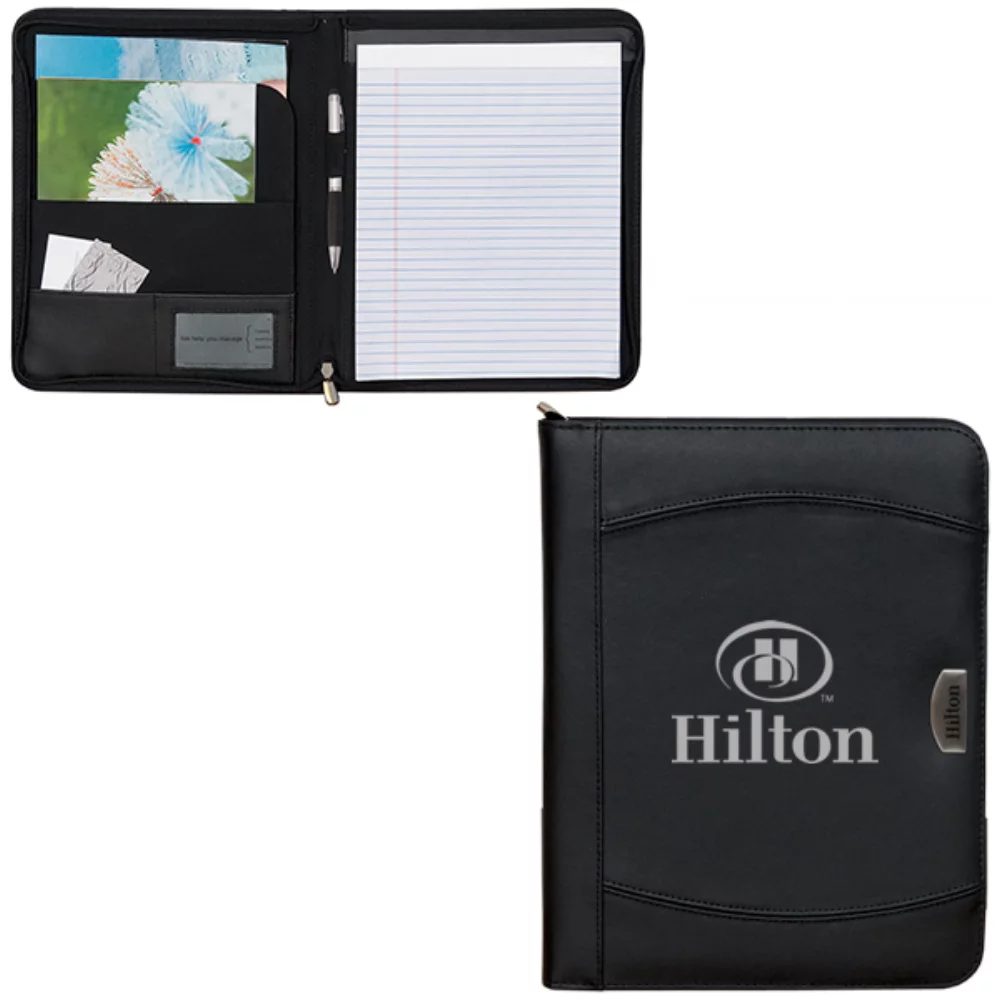 Black Zippered Notebook Portfolio