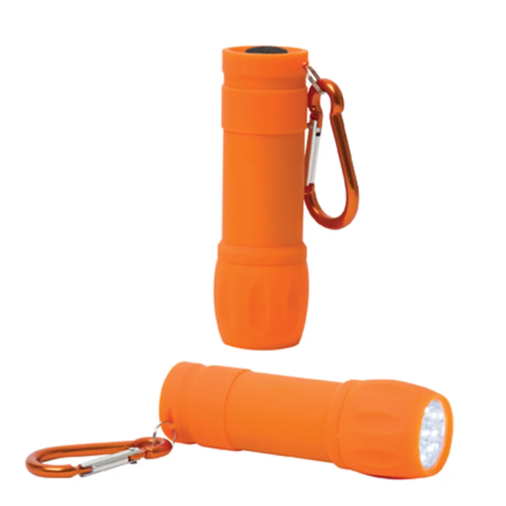 Lampe de poche en plastique Flarestar 9 LED avec mousqueton