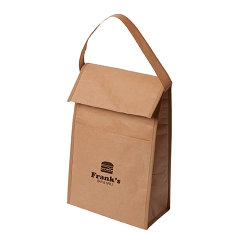 Sac à lunch isolé en papier kraft rétro