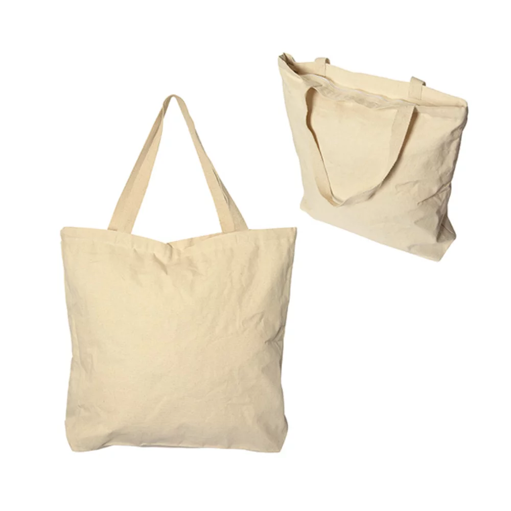Sac fourre-tout en coton Vineu de 12 oz avec fermeture éclair