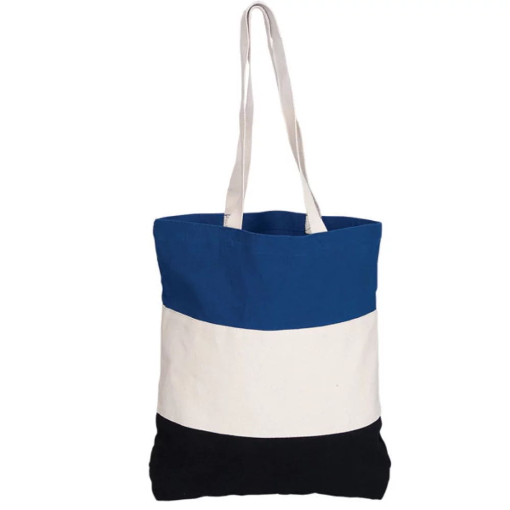 Sac fourre-tout en coton tricolore