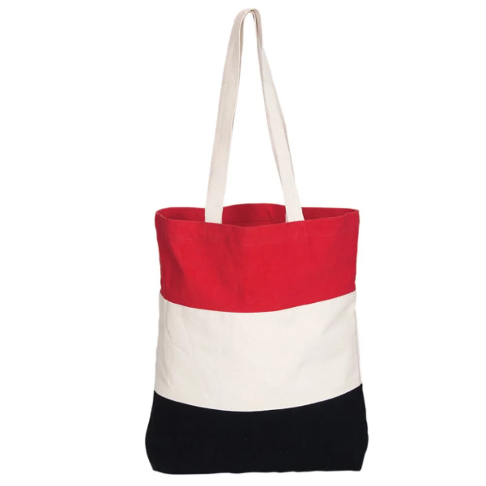 Sac fourre-tout en coton tricolore